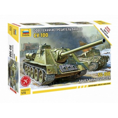 Сборная модель ZVEZDA Советская САУ "СУ-100" (сборка без клея), 1/72