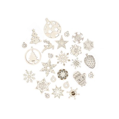 Деревянный конструктор Lemmo Набор Новогодних украшений, 25 деталей Деревянный конструктор Lemmo Набор Новогодних украшений, 25 деталей