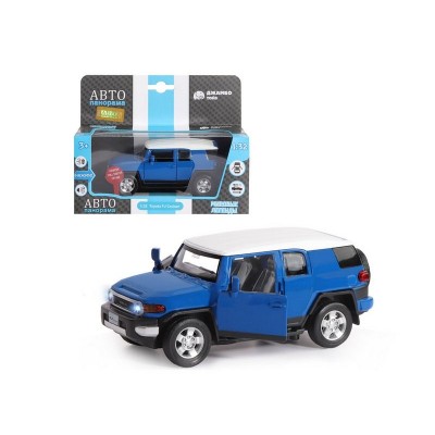 Машина "АВТОПАНОРАМА" Toyota FJ Cruiser, синий, 1/32, свет, звук, инерция, в/к 17,5*13,5*9 см