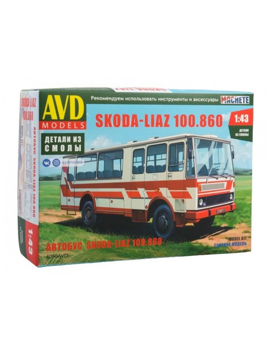 Сборная модель AVD Автобус Skoda-Liaz 100.860, 1/43