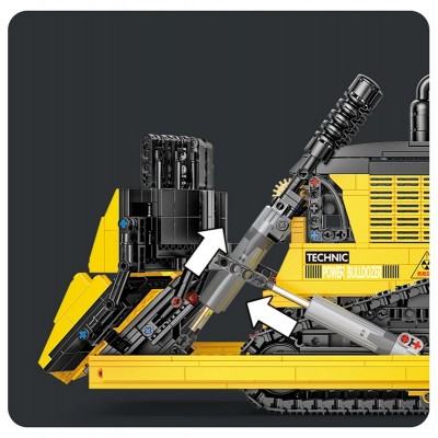 Радиоуправляемый конструктор RCM большой бульдозер (1866+ деталей)