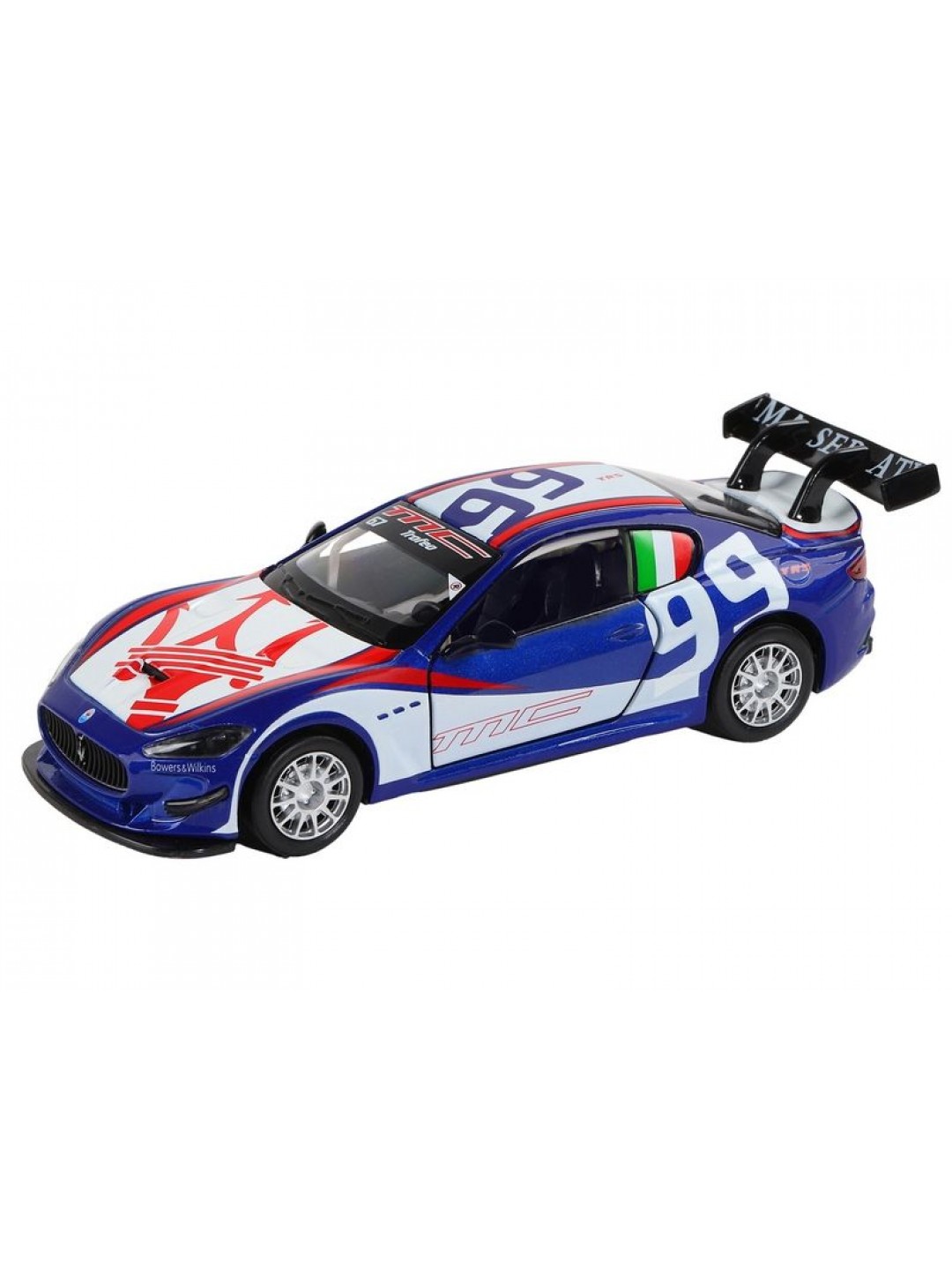 Машина "АВТОПАНОРАМА" Maserati Gran Turismo MC GT4, синий, 1/32, свет, звук, в/к 17,5*13,5*9 см
