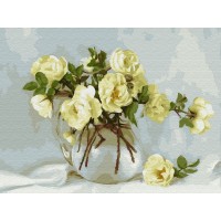 Картина по номерам с цветной схемой на холсте 30х40 Бузин. Майский букет (20 цветов)