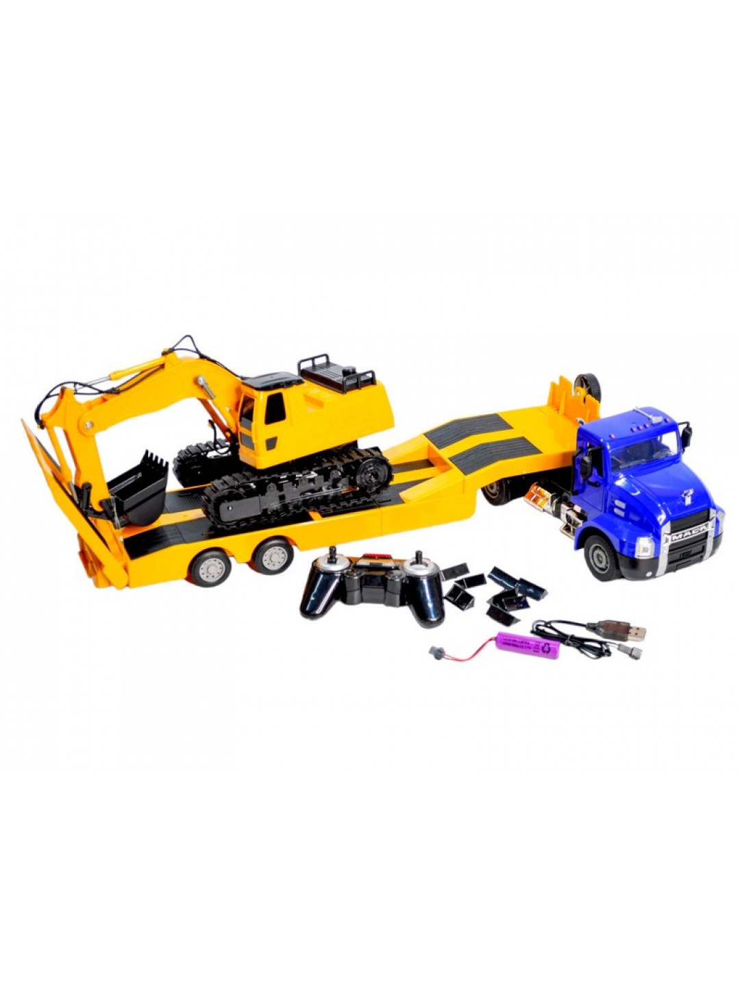 Радиоуправляемый тягач с тралом Double Eagle MACK 1/26 2.4G RTR