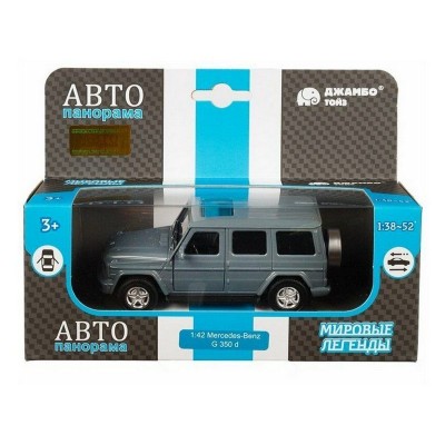 Машина "АВТОПАНОРАМА" Mercedes-Benz G350d, серый, 1/42, инерция, откр. двери, в/к 17,5*12,5*6,5 см