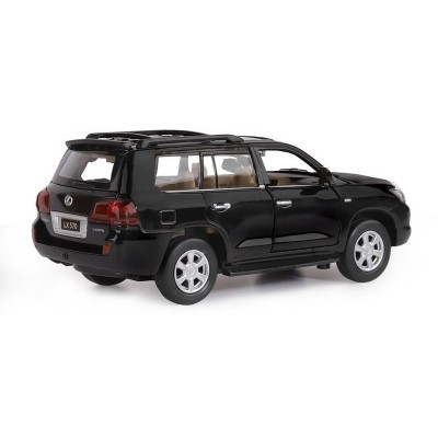 Машина "АВТОПАНОРАМА" Lexus LX570, черный, 1/32, свет, звук, инерция, в/к 17,5*13,5*9 см