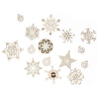 Деревянный конструктор Lemmo Новогодний набор снежинок, 15 деталей Деревянный конструктор Lemmo Новогодний набор снежинок, 15 деталей