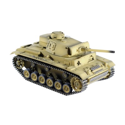 Р/У танк Taigen 1/16 Panzerkampfwagen III (Германия) дым, свет (для ИК боя) V3 2.4G RTR пустыня