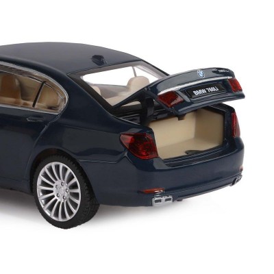 Машина "АВТОПАНОРАМА" BMW 760LI, синий, 1/34, свет, звук, инерция, в/к 17,5*13,5*9 см