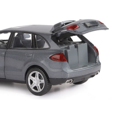 Машина "АВТОПАНОРАМА" Porsche Cayenne S, серый, 1/32, свет, звук, инерция, в/к 17,5*13,5*9 см