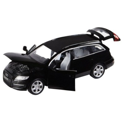 Машина "АВТОПАНОРАМА" Audi Q7, черный, 1/32, свет, звук, инерция, в/к 17,5*13,5*9 см