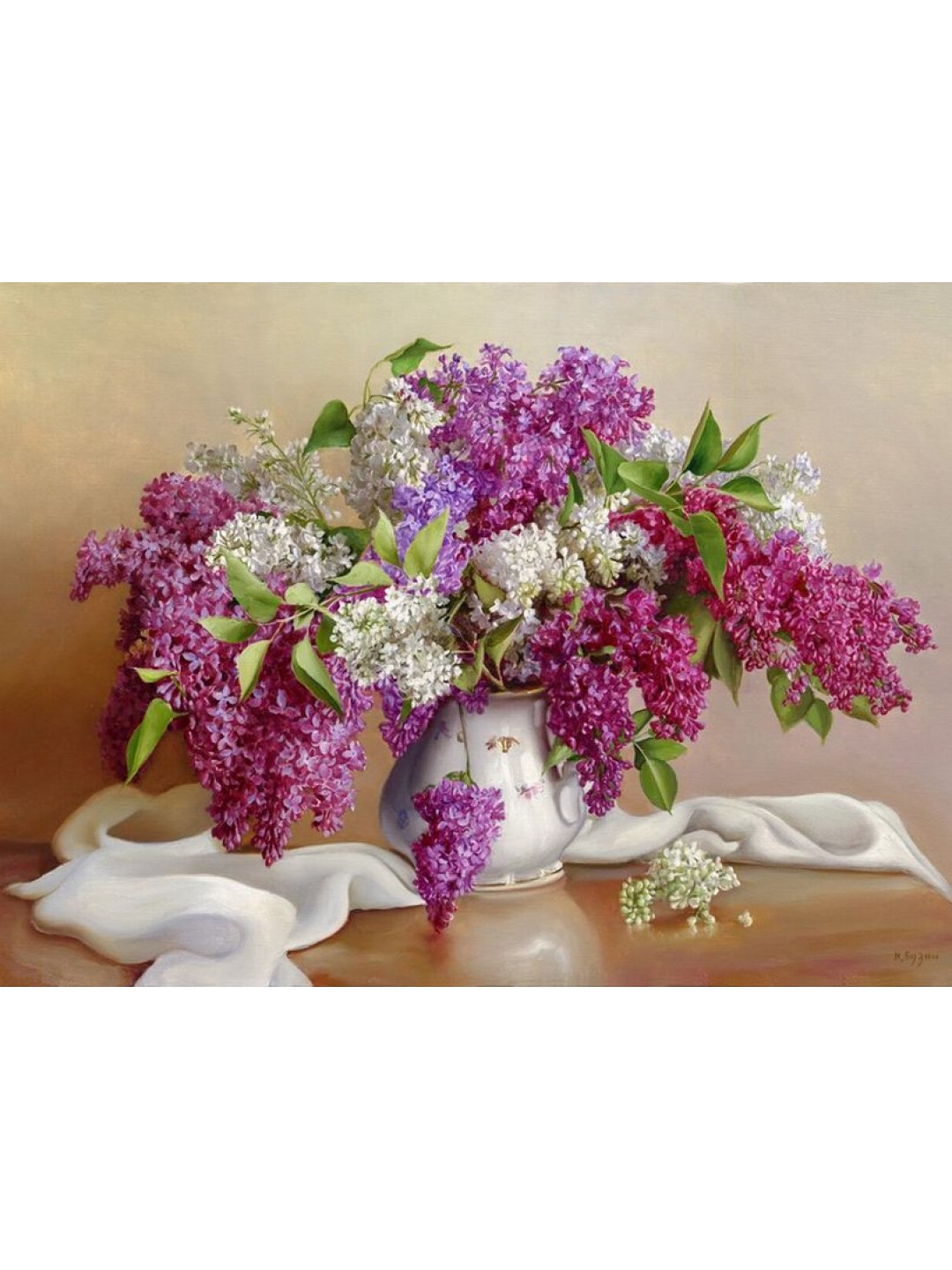 Картина мозаикой 40х50 БУЗИН. СИРЕНЬ (квадр. эл-ты) (30 цветов)