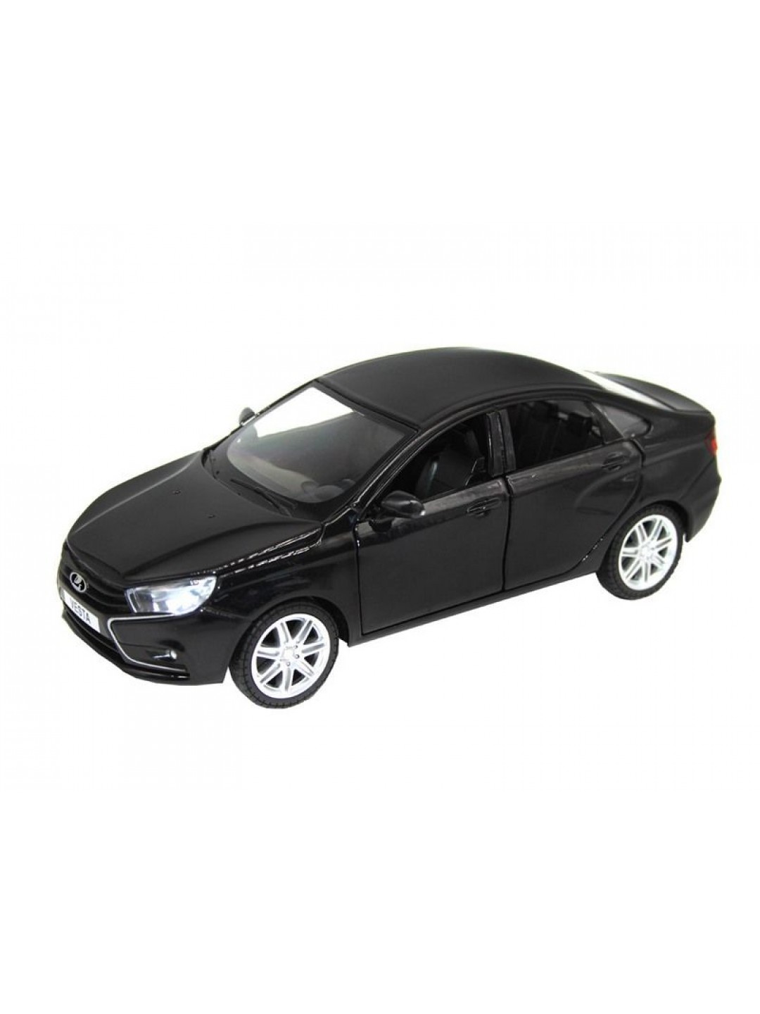 Машина "АВТОПАНОРАМА" LADA VESTA седан, 1/24,  черный металлик, свет, звук, в/к 24,5*12,5*10,5 см