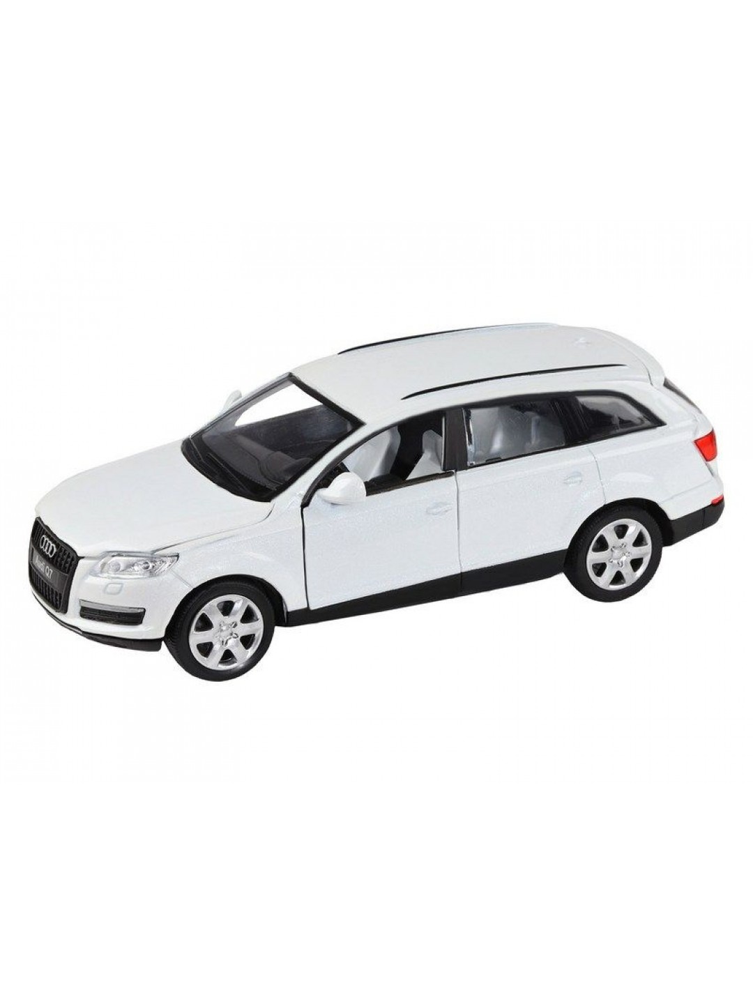 Машина "АВТОПАНОРАМА" Audi Q7, белый, 1/32, свет, звук, инерция, в/к 17,5*13,5*9 см