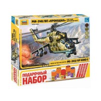 Сборная модель ZVEZDA Советский ударный вертолет Ми-24В/ВП "Крокодил", подарочный набор, 1/72 Сборная модель ZVEZDA Советский ударный вертолет Ми-24В/ВП "Крокодил", подарочный набор, 1/72