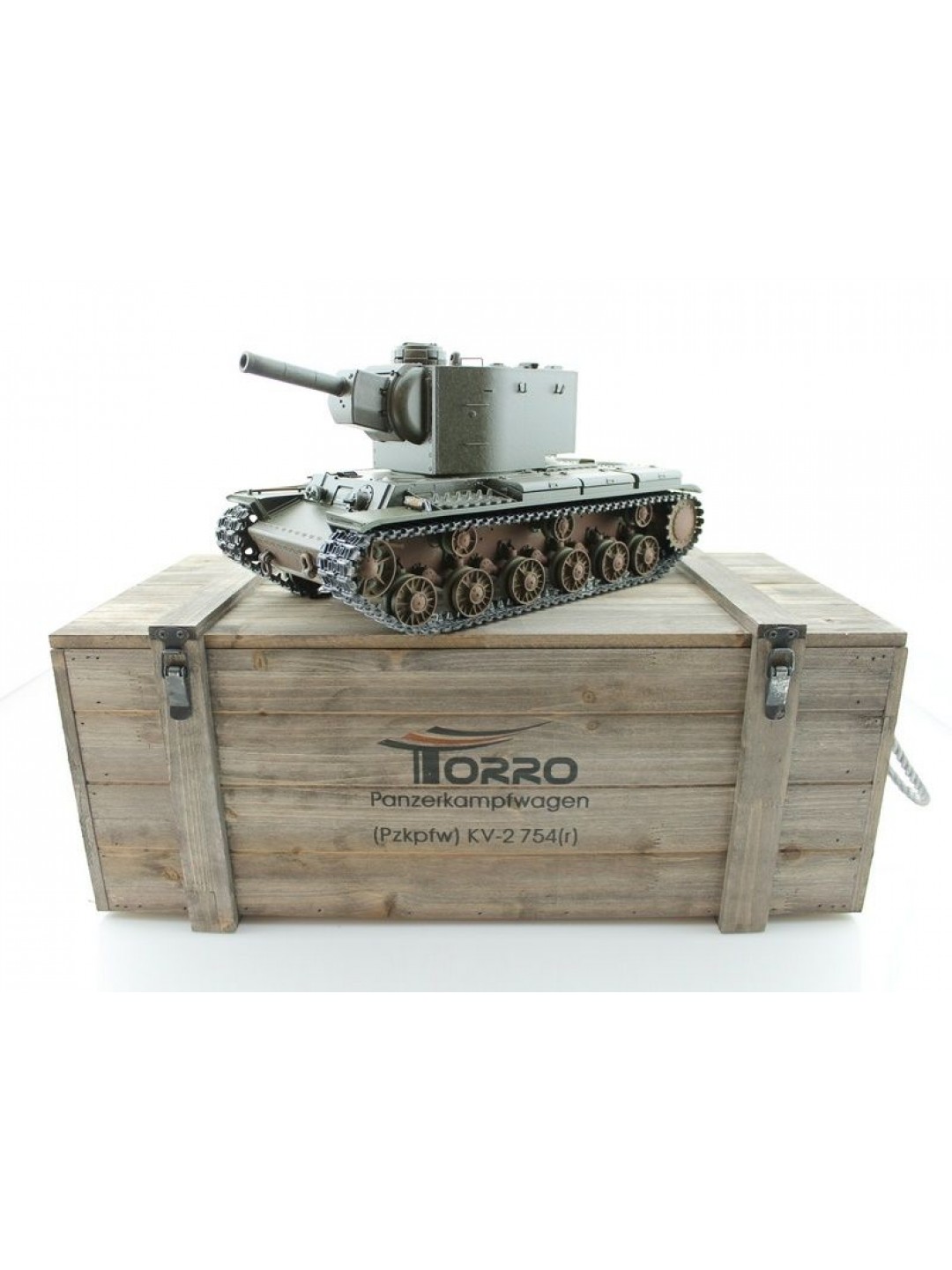 Радиоуправляемый танк Torro КВ-2 1/16 СССР, зеленый, ВВ-пушка V3.0 2.4G RTR