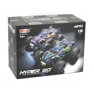 Радиоуправляемый монстр MJX Hyper Go 16108 (зеленый) 4WD 2.4G LED 1/16 RTR