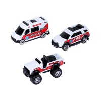 Набор металлических машинок AUTODRIVE Служба спасения 3шт. (внедорожник, фургон, джип) Набор металлических машинок AUTODRIVE Служба спасения 3шт. (внедорожник, фургон, джип)