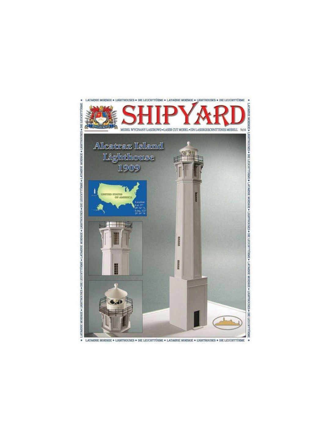 Сборная картонная модель Shipyard маяк Lighthouse Alcatraz (№28), 1/72