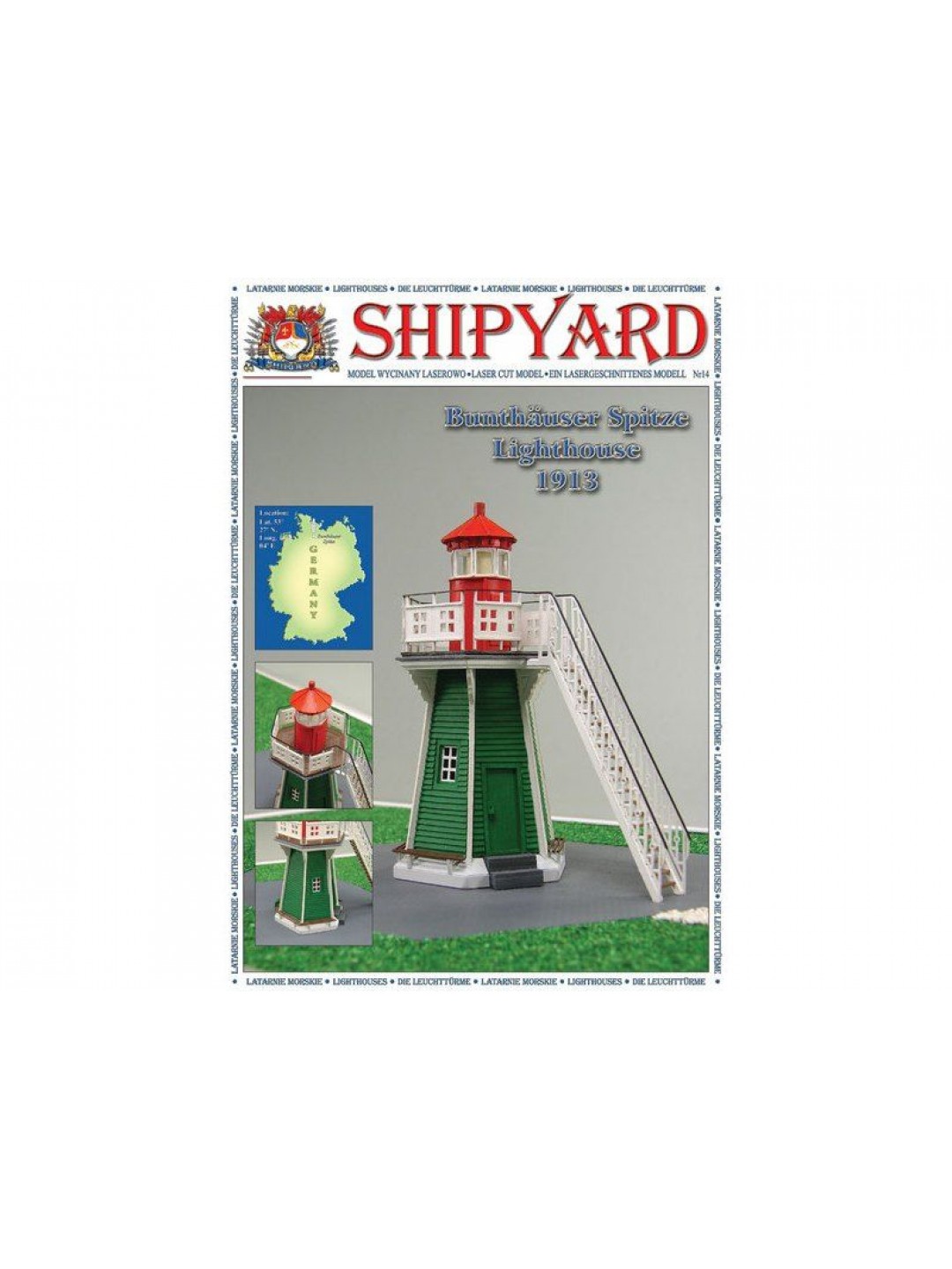 Сборная картонная модель Shipyard маяк Lighthouse Bunthauser Spitze (№24), 1/72