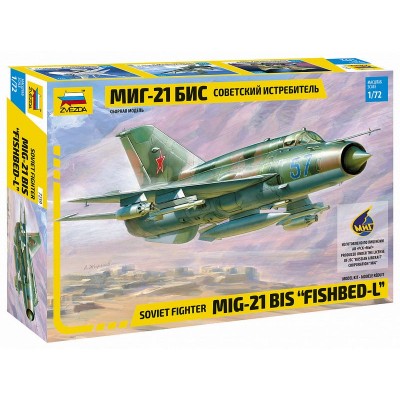 Сборная модель ZVEZDA Советский истребитель МиГ-21БИС, 1/72