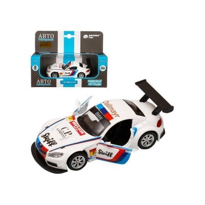 Машина "АВТОПАНОРАМА" BMW Z4 GT3, 1/38, белый, инерция, откр. двери, в/к 17,5*12,5*6,5 см