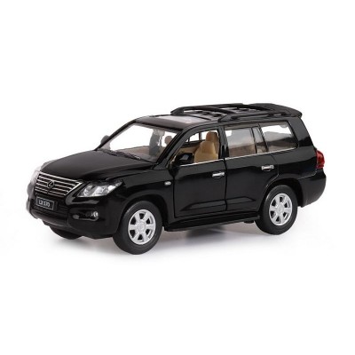 Машина "АВТОПАНОРАМА" Lexus LX570, черный, 1/32, свет, звук, инерция, в/к 17,5*13,5*9 см