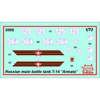 Сборная модель ZVEZDA Российский основной боевой танк Т-14 "Армата" , 1/72