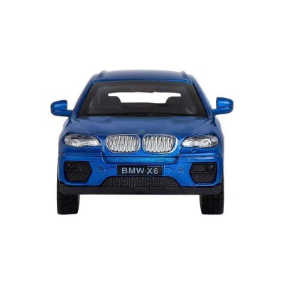 Машина "АВТОПАНОРАМА" BMW X6, 1/43, синий, инерция, откр. двери, в/к 17,5*12,5*6,5 см