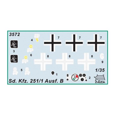 Сборная модель ZVEZDA Немецкий бронетранспортер "Ханомаг" Sd.Kfz 251/1 AusF.B, 1/35