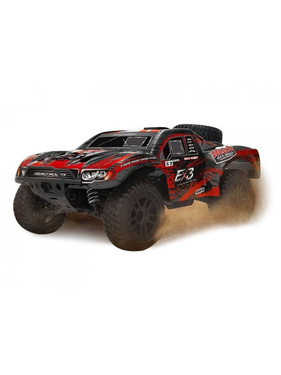 Радиоуправляемый шорт-корс Remo Hobby EX3 (красный) 4WD 2.4G 1/10 RTR