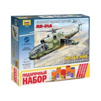 Сборная модель ZVEZDA Советский ударный вертолет Ми-24А, подарочный набор, 1/72 Сборная модель ZVEZDA Советский ударный вертолет Ми-24А, подарочный набор, 1/72