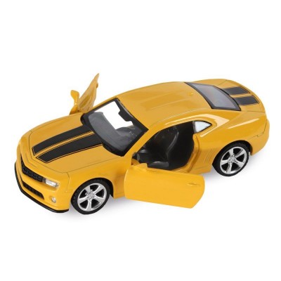 Машина "АВТОПАНОРАМА" Chevrolet Camaro SS, желтый, 1/43, инерция, откр. двери, в/к 17,5*12,5*6,5 см