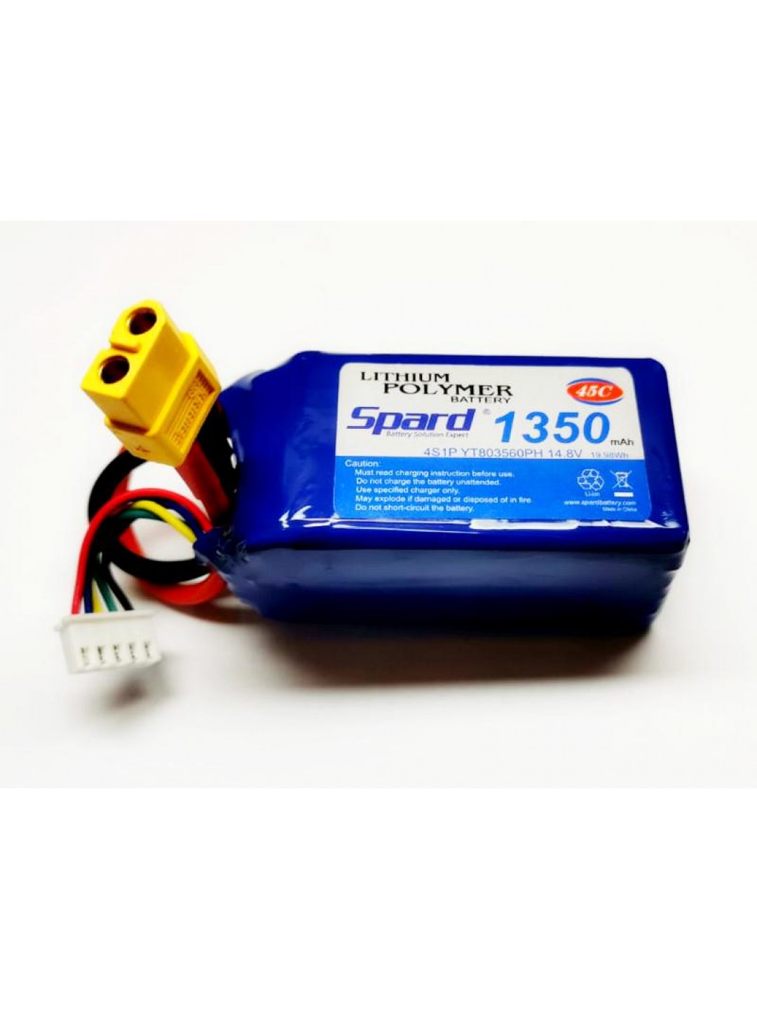 Аккумулятор Li-Po Spard 1350mAh, 14,8V, 45C, XT60