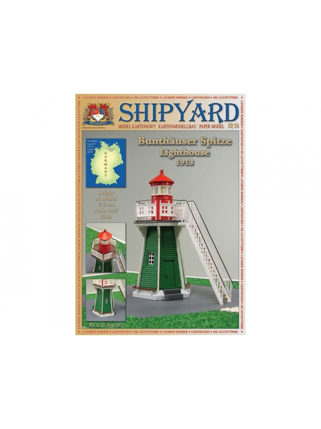 Сборная картонная модель Shipyard маяк Bunthauser Spitze Lighthouse (№54), 1/87