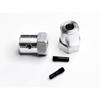 Алюминиевые колёсные шестигранники и оси фиксации для Монстра и Трагги 2шт.