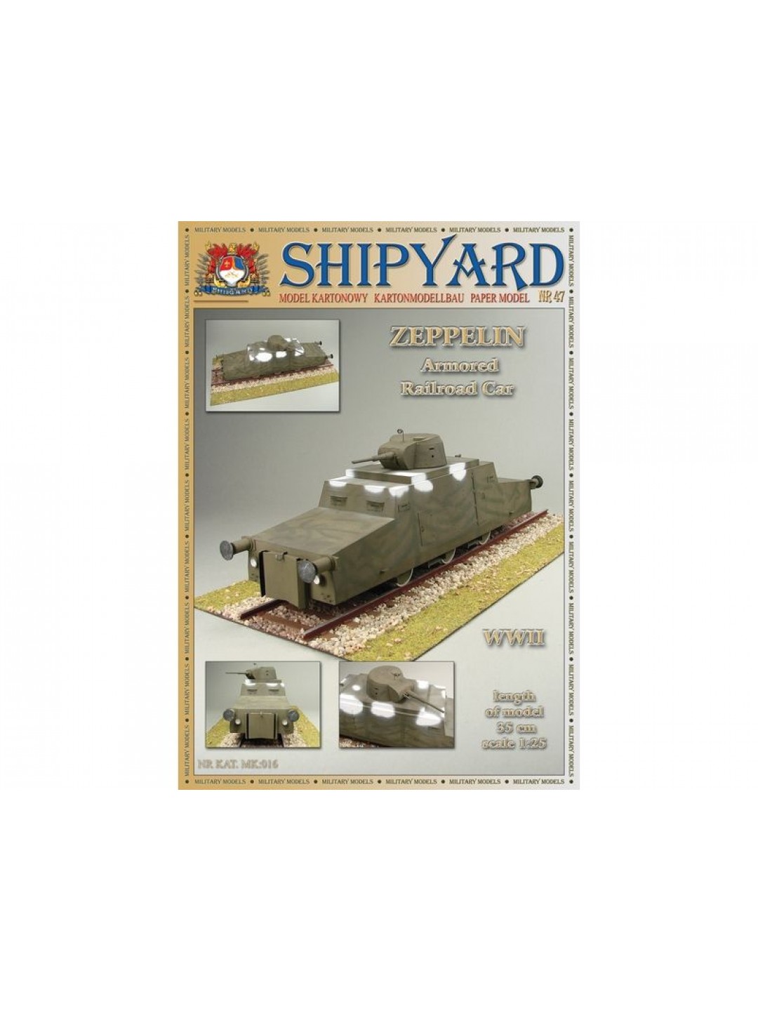 Сборная картонная модель Shipyard бронедрезина Zeppelin (№47), 1/25