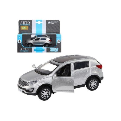 Машина "АВТОПАНОРАМА" KIA SPORTAGE R, серебряный, 1/39, инерция, в/к 17,5*12,5*6,5 см