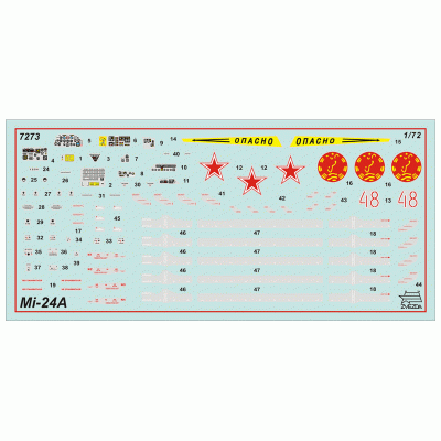 Сборная модель ZVEZDA Советский ударный вертолет Ми-24А, 1/72