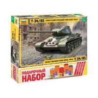 Сборная модель ZVEZDA Советский средний танк Т-34/85, подарочный набор, 1/35 Сборная модель ZVEZDA Советский средний танк Т-34/85, подарочный набор, 1/35