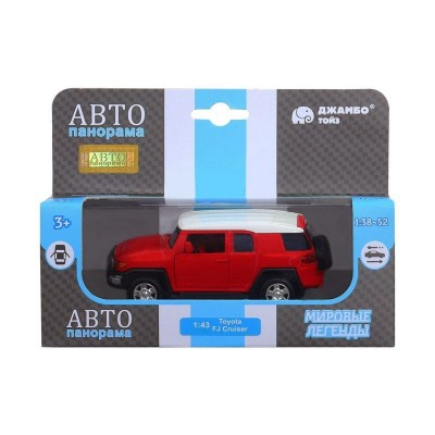 Машина "АВТОПАНОРАМА" Toyota FJ Cruiser, красный, 1/43, инерция, в/к 17,5*12,5*6,5 см