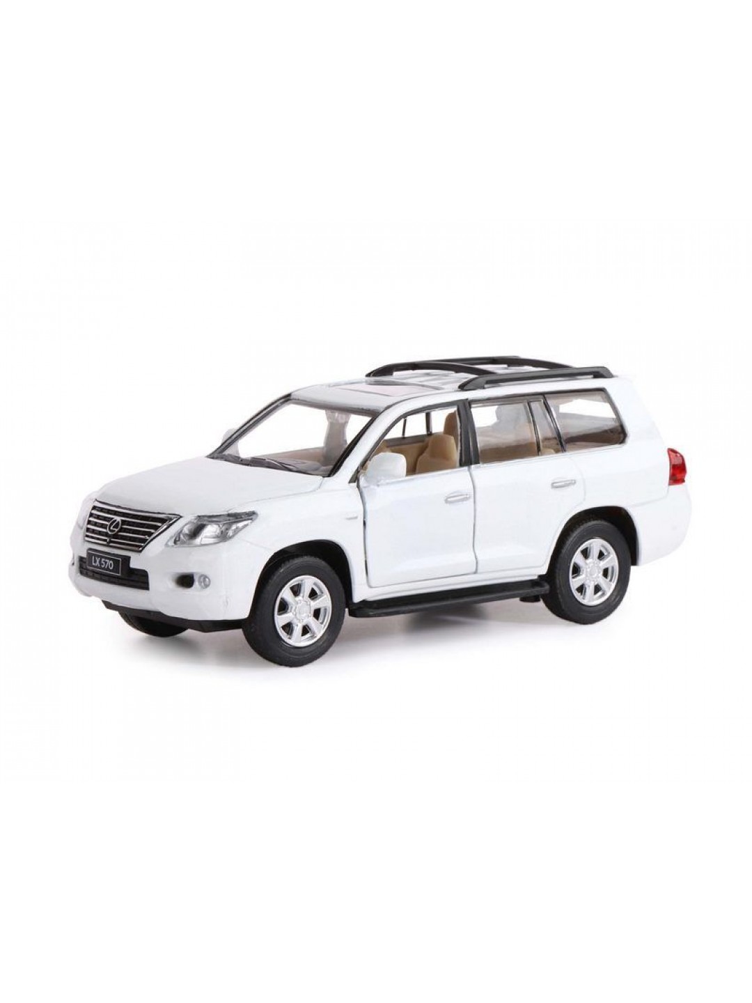 Машина "АВТОПАНОРАМА" Lexus LX570, белый, 1/32, свет, звук, инерция, в/к 17,5*13,5*9 см