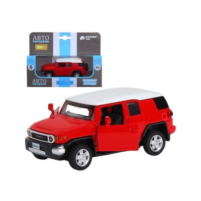 Машина "АВТОПАНОРАМА" Toyota FJ Cruiser, красный, 1/43, инерция, в/к 17,5*12,5*6,5 см