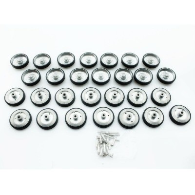 Опорные катки для танка Leopard 2A6 металлические с резиновыми бандажами и оси колёсные (мет шасси) Опорные катки для танка Leopard 2A6 металлические с резиновыми бандажами и оси колёсные (мет шасси)