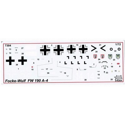 Сборная модель ZVEZDA Немецкий истребитель Фокке-Вульф FW-190A4 (сборка без клея), 1/72