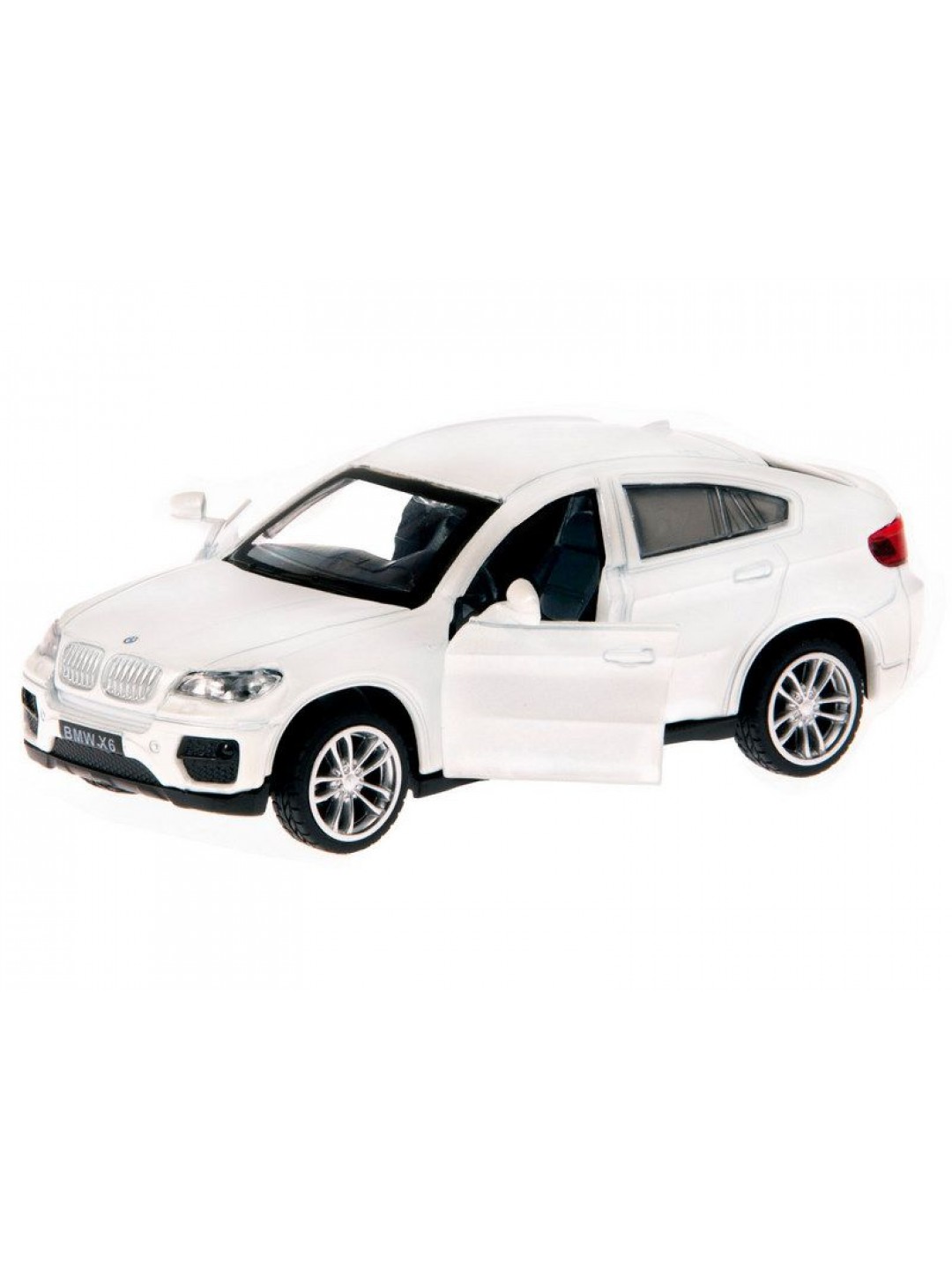 Машина "АВТОПАНОРАМА" BMW X6, 1/43, белый, инерция, откр. двери, в/к 17,5*12,5*6,5 см