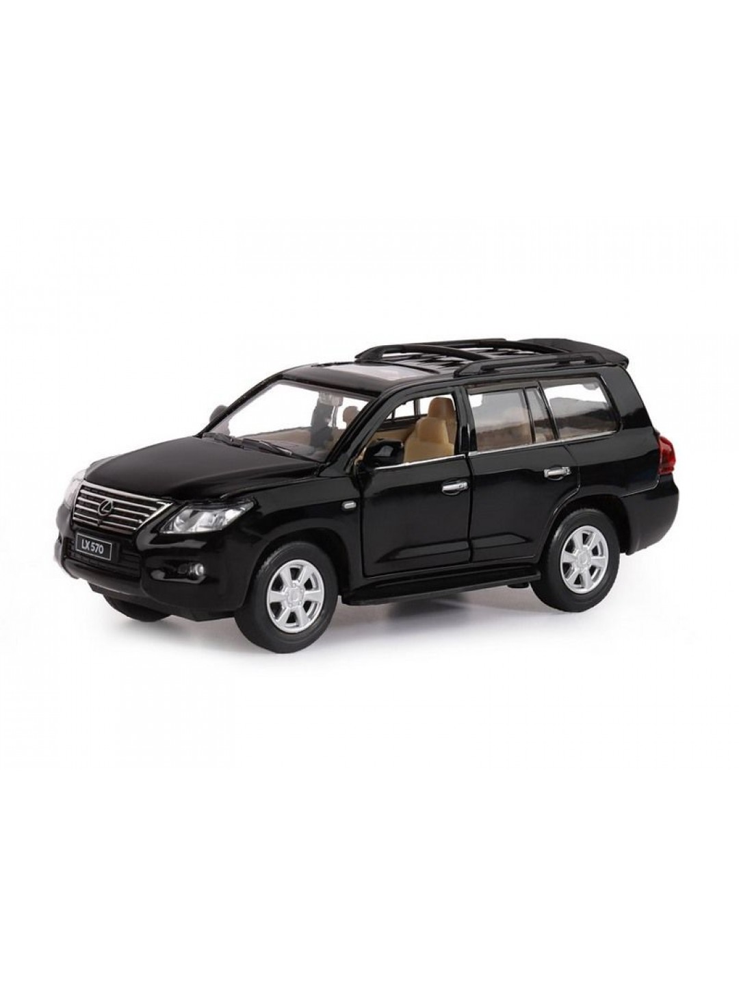 Машина "АВТОПАНОРАМА" Lexus LX570, черный, 1/32, свет, звук, инерция, в/к 17,5*13,5*9 см