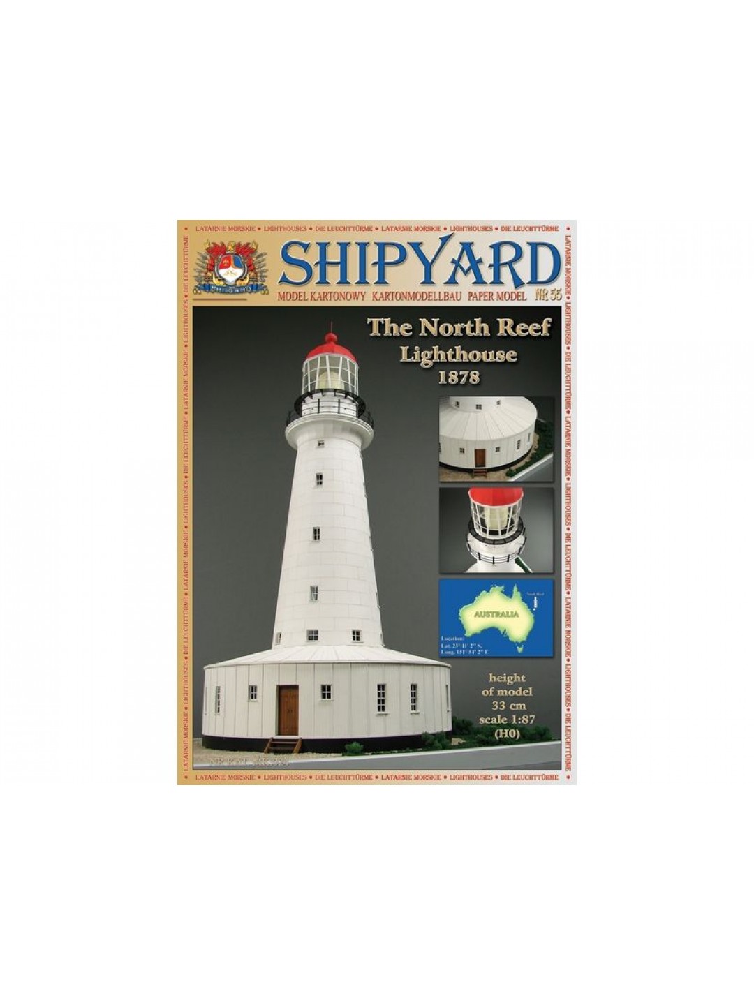Сборная картонная модель Shipyard маяк North Reef Lighthouse (№55), 1/87