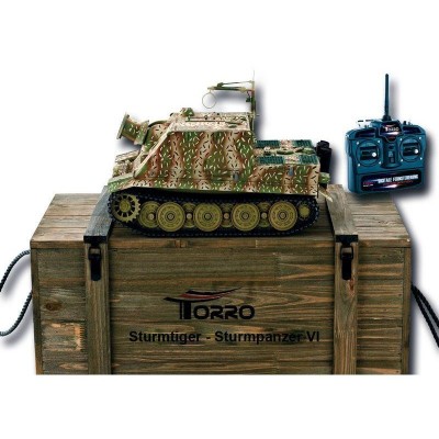 Р/У танк Torro Sturmtiger Panzer 1/16 2.4G, зеленый, ВВ-пушка, деревянная коробка Р/У танк Torro Sturmtiger Panzer 1/16 2.4G, зеленый, ВВ-пушка, деревянная коробка