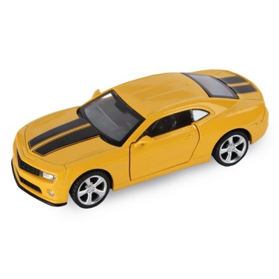 Машина "АВТОПАНОРАМА" Chevrolet Camaro SS, желтый, 1/43, инерция, откр. двери, в/к 17,5*12,5*6,5 см